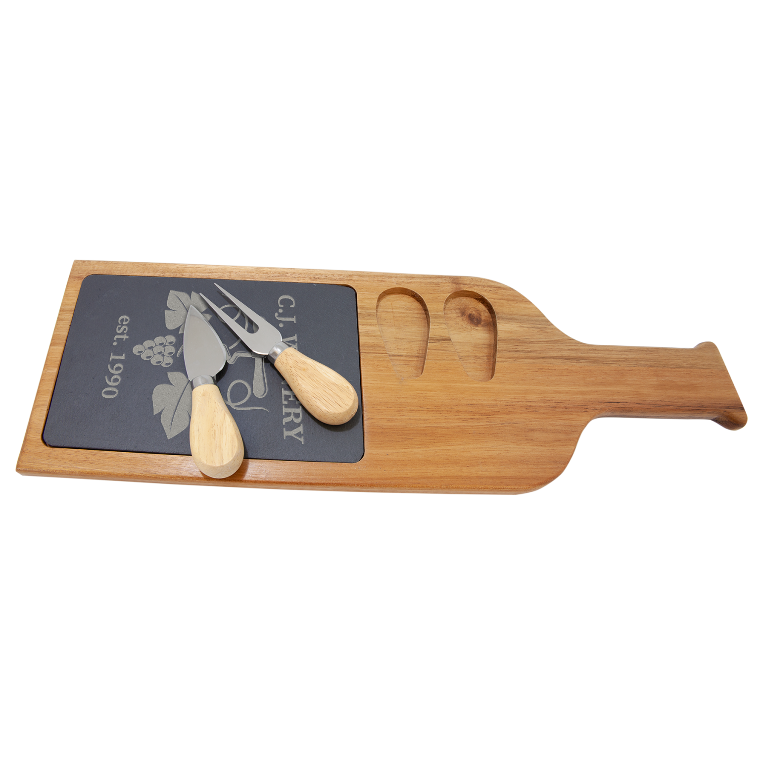 Acacia Wood/Slate Serving Board KLA Engraving