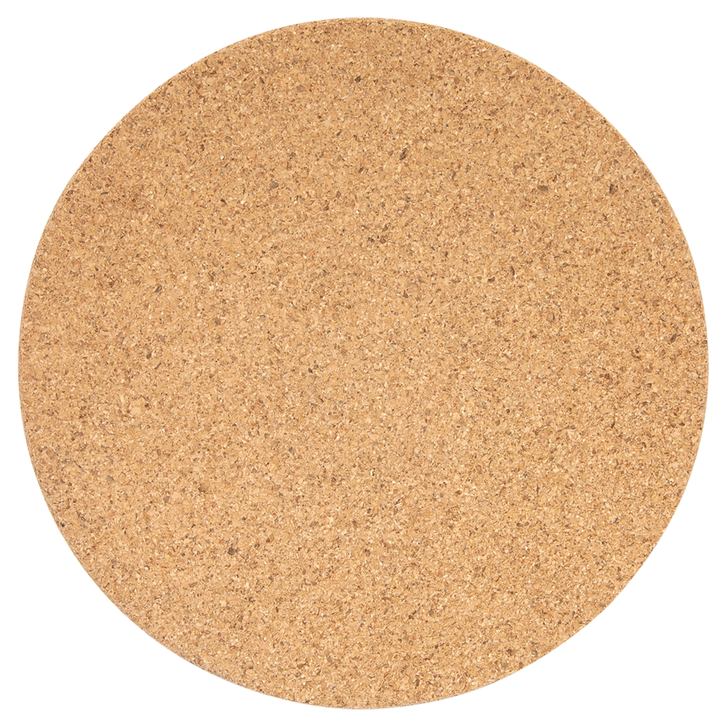 Round Cork Trivet KLA Engraving